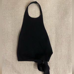 J Crew Black Halter Top with Tie Back in Black - S